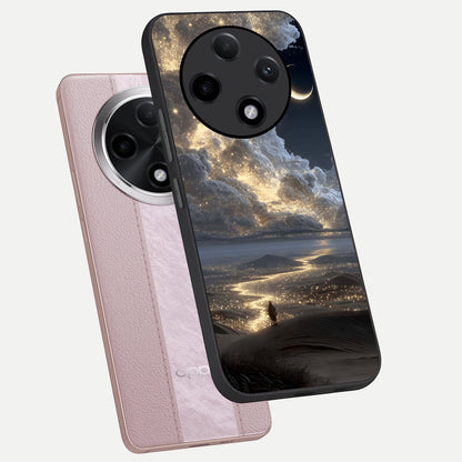  Moonlight Spark Path phone case For Oppo F27 Pro Plus showing premium glass back cover with detailed artwork