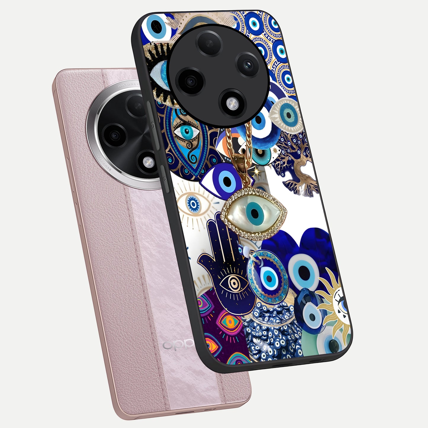  Mystic Charm Eye phone case For Oppo F27 Pro Plus showing premium glass back cover with detailed artwork