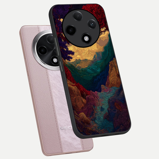  Mystic Valley Light phone case For Oppo F27 Pro Plus showing premium glass back cover with detailed artwork