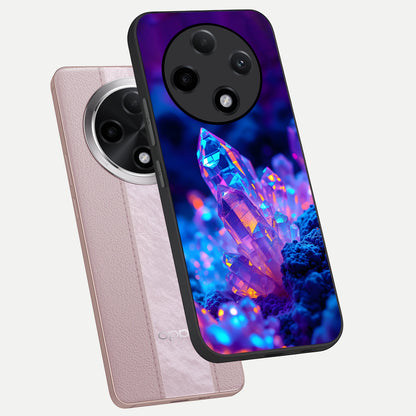  Neon Aura Shards phone case For Oppo F27 Pro Plus showing premium glass back cover with detailed artwork