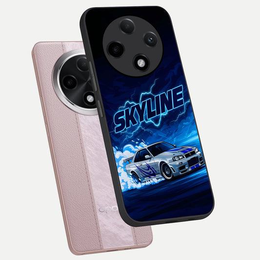  Neon Drift Beast phone case For Oppo F27 Pro Plus showing premium glass back cover with detailed artwork