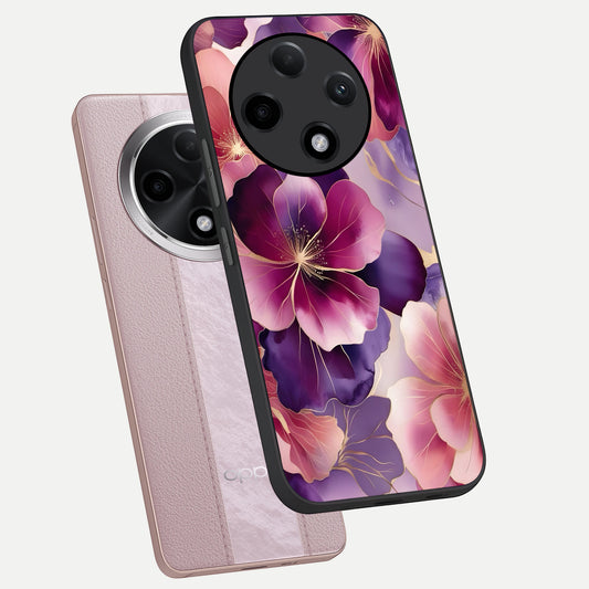  Pink Bouquet Florals phone case For Oppo F27 Pro Plus showing premium glass back cover with detailed artwork