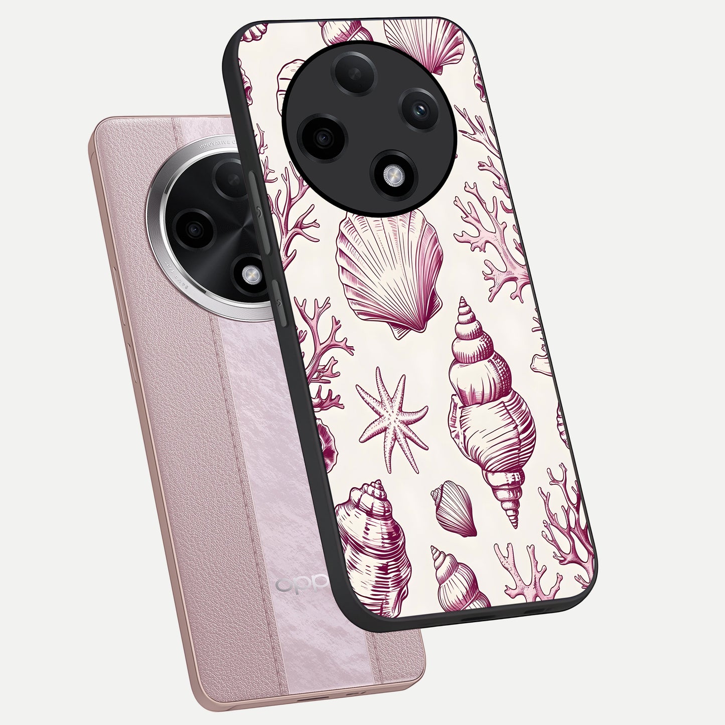  Pink Power Sparks phone case For Oppo F27 Pro Plus showing premium glass back cover with detailed artwork