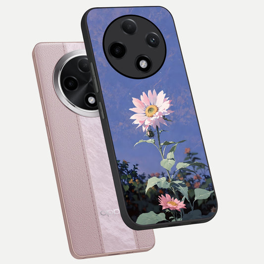  Pink Shells Outline phone case For Oppo F27 Pro Plus showing premium glass back cover with detailed artwork