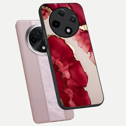  Pink And White Marble phone case For Oppo F27 Pro Plus showing premium glass back cover with detailed artwork