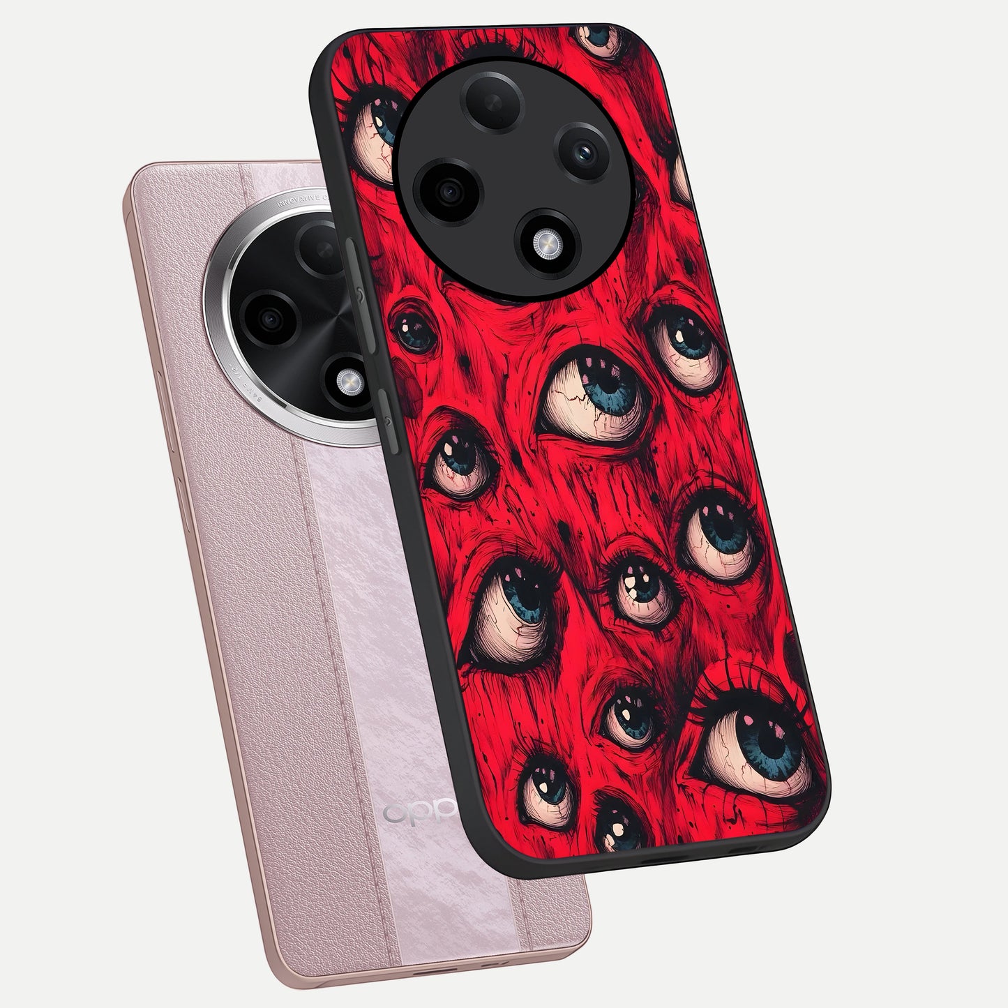  Red Eyes Pattern phone case For Oppo F27 Pro Plus showing premium glass back cover with detailed artwork