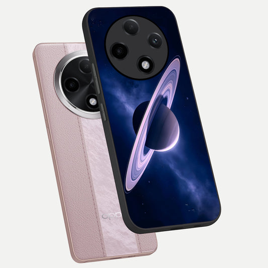  Saturn Ring Mystique phone case For Oppo F27 Pro Plus showing premium glass back cover with detailed artwork