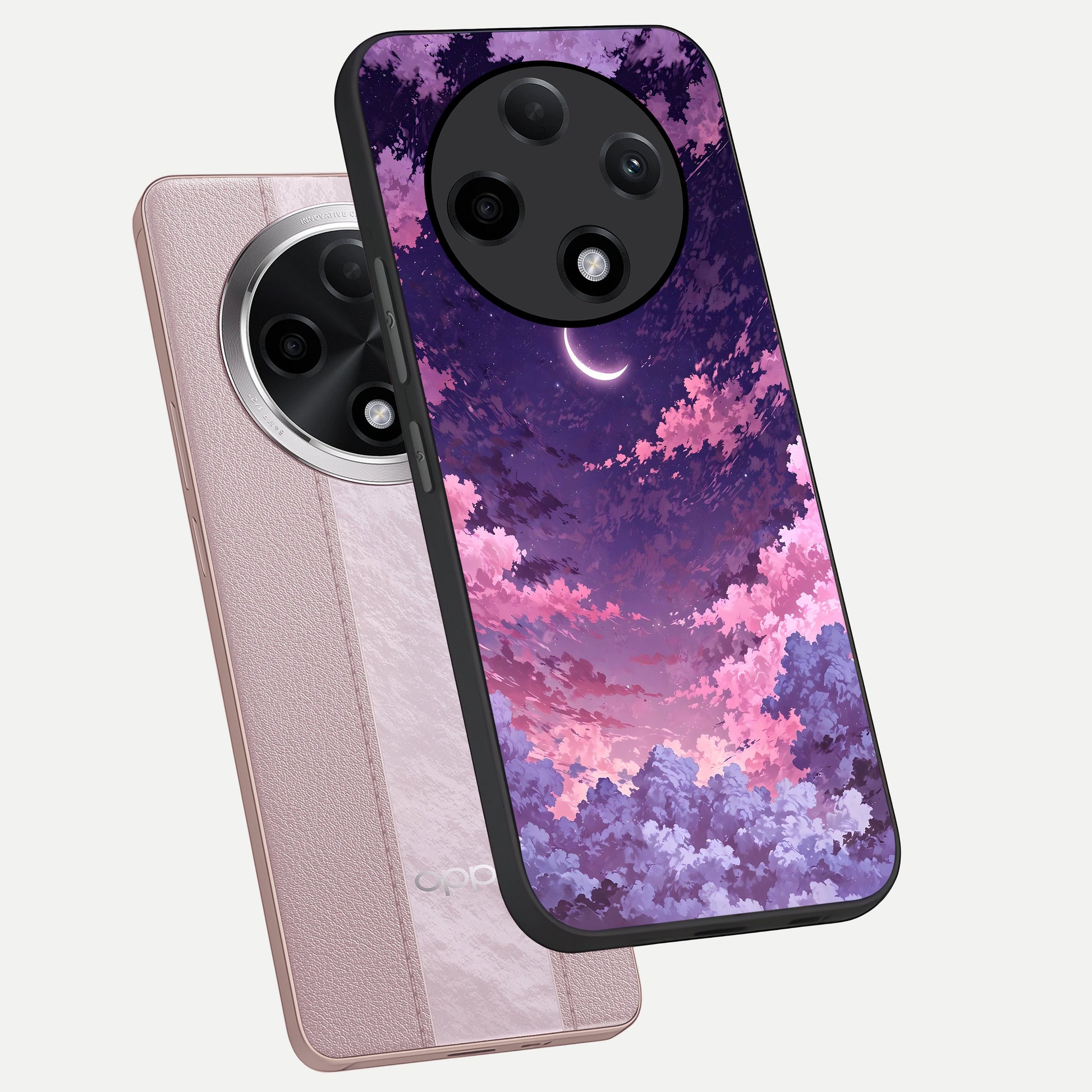  Sky Drift Clouds phone case For Oppo F27 Pro Plus showing premium glass back cover with detailed artwork