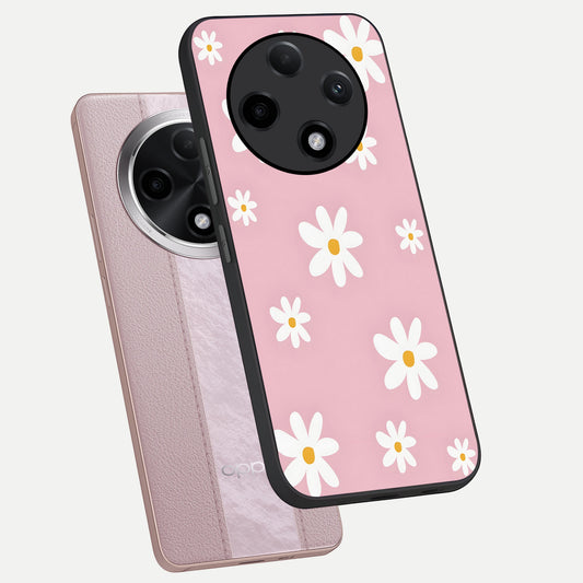  Soft Daisy Bliss phone case For Oppo F27 Pro Plus showing premium glass back cover with detailed artwork