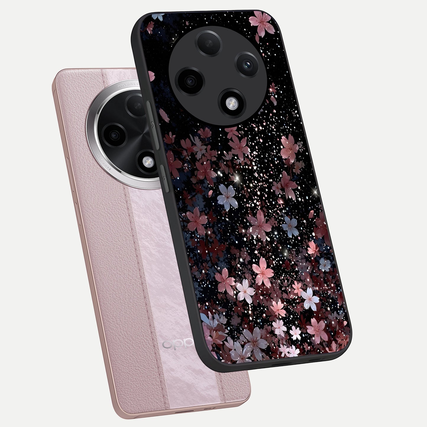  Starlit Flower Dreams phone case For Oppo F27 Pro Plus showing premium glass back cover with detailed artwork