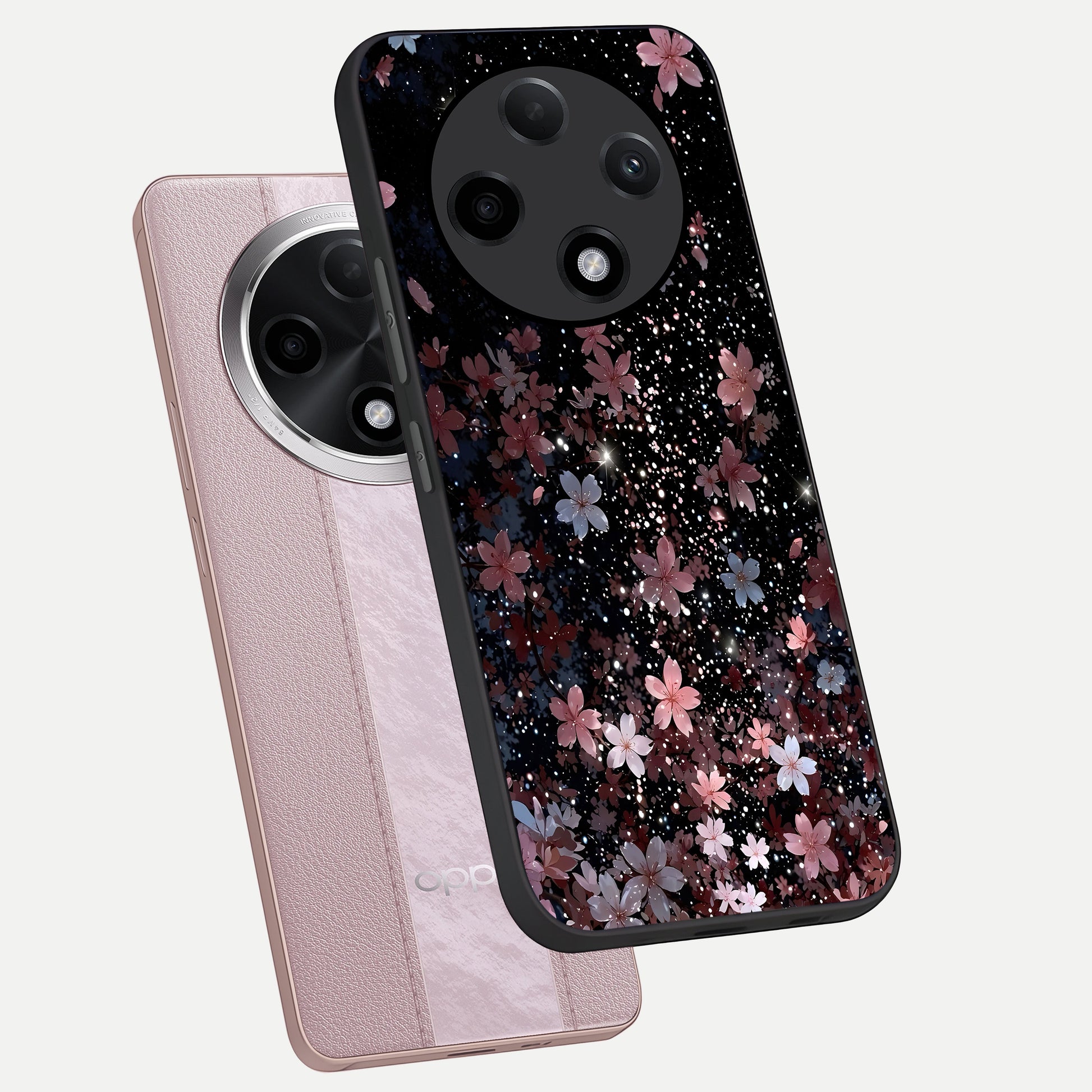  Starlit Flower Dreams phone case For Oppo F27 Pro Plus showing premium glass back cover with detailed artwork