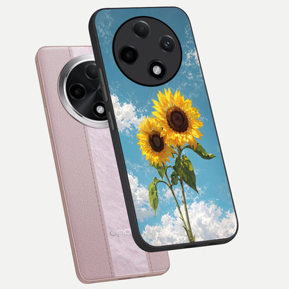  Sunlit Daisy Glow phone case For Oppo F27 Pro Plus showing premium glass back cover with detailed artwork