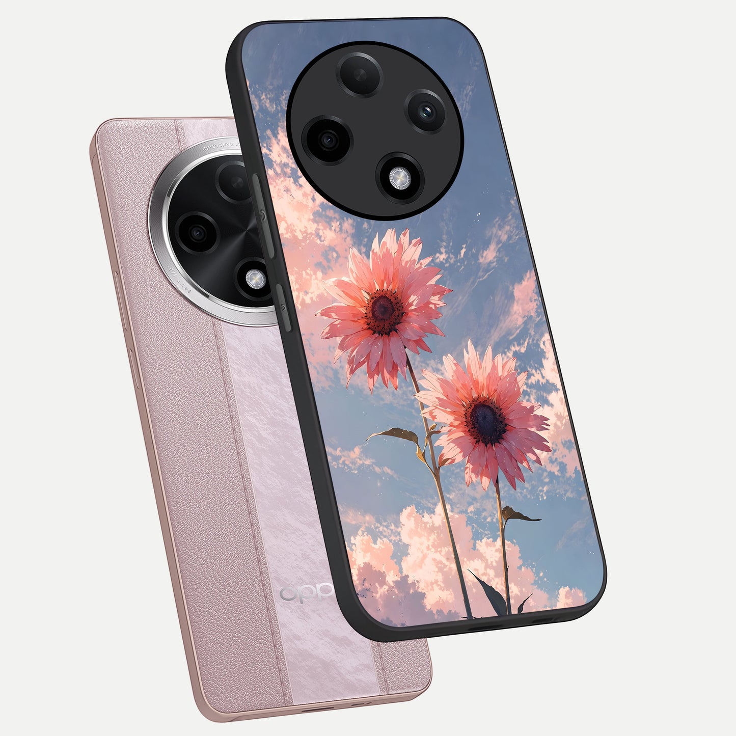  Sun Moon Balance phone case For Oppo F27 Pro Plus showing premium glass back cover with detailed artwork