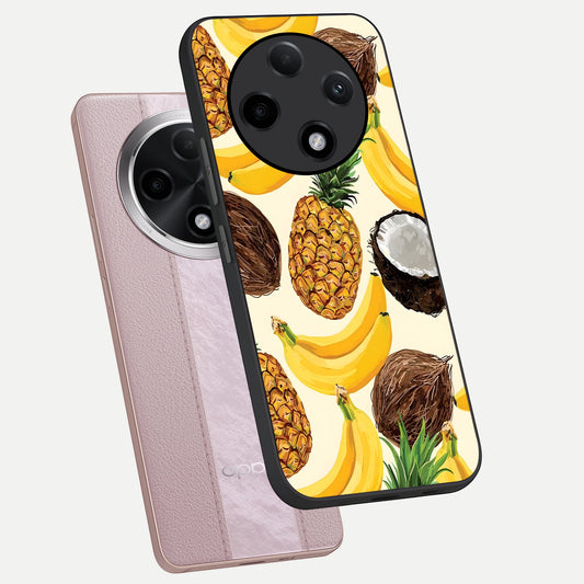  Tropical Fruit Mood phone case For Oppo F27 Pro Plus showing premium glass back cover with detailed artwork