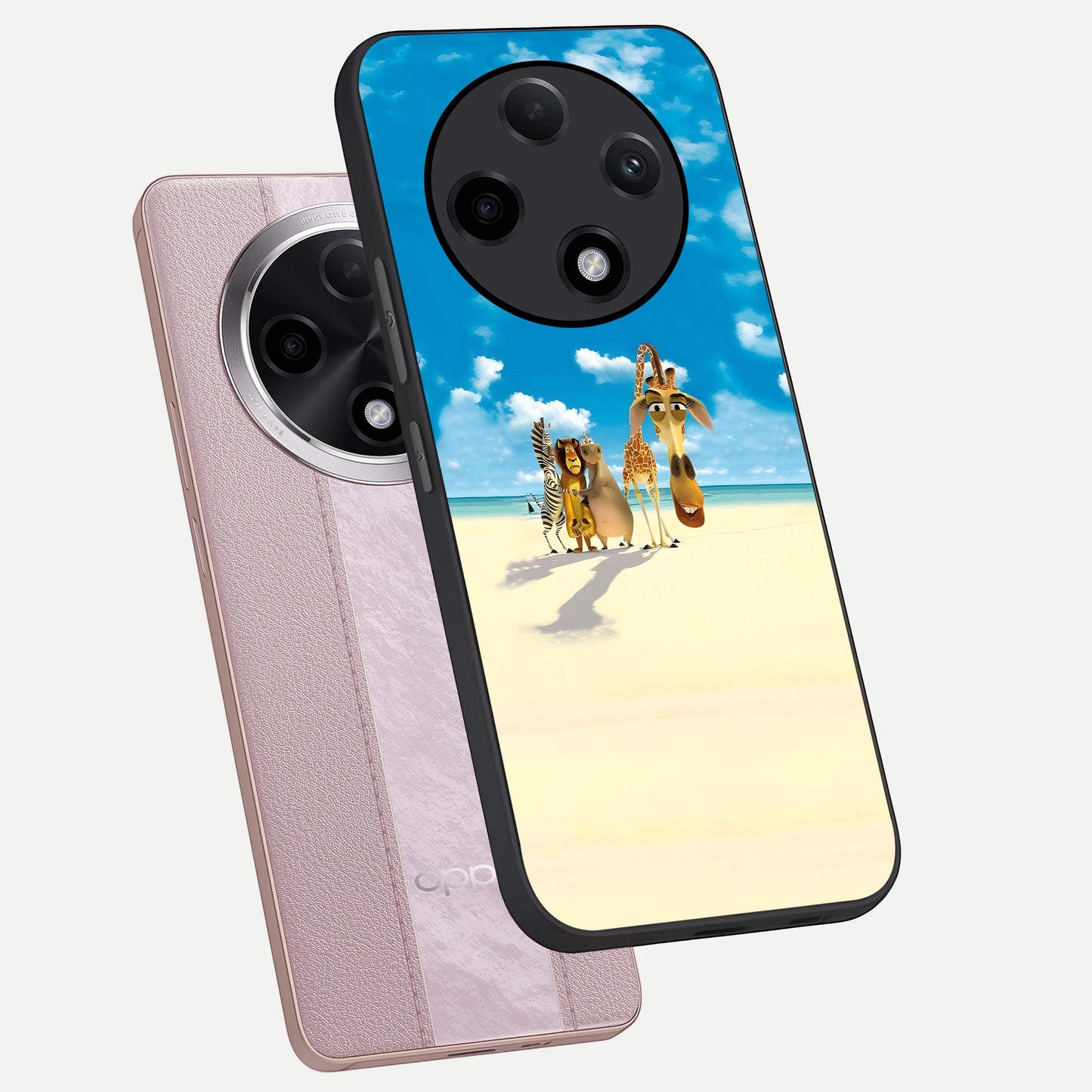  Tropical Fun Squad phone case For Oppo F27 Pro Plus showing premium glass back cover with detailed artwork