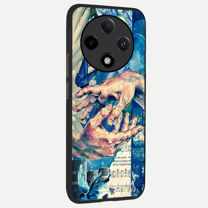  Aesthetic Divider back cover For Oppo F27 Pro Plus slim fit glass case with vibrant aesthetic design