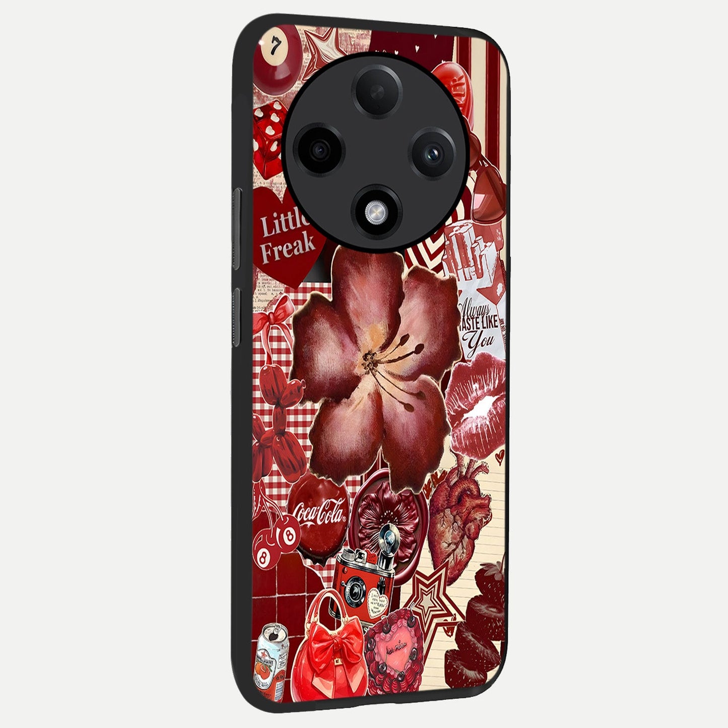  Aesthetic Little Freak back cover For Oppo F27 Pro Plus slim fit glass case with vibrant aesthetic design