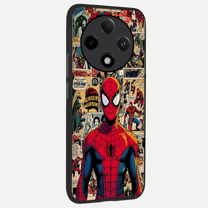  Aesthetic Spider back cover For Oppo F27 Pro Plus slim fit glass case with vibrant aesthetic design