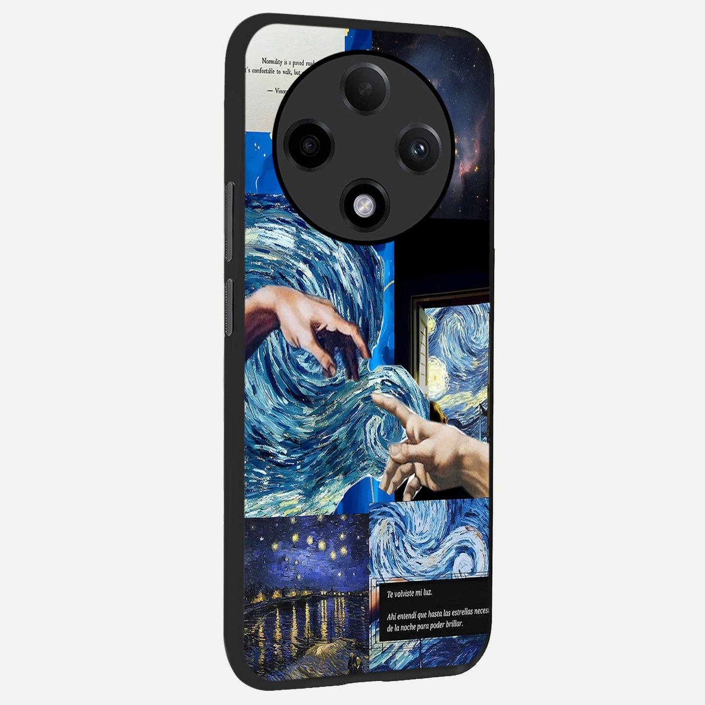  Aesthetic Vando Hands back cover For Oppo F27 Pro Plus slim fit glass case with vibrant aesthetic design