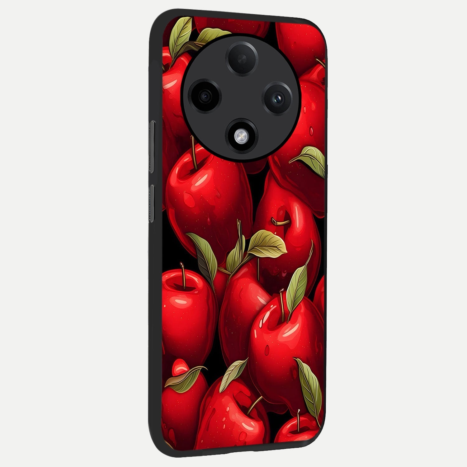  Apple Pattern back cover For Oppo F27 Pro Plus slim fit glass case with vibrant aesthetic design