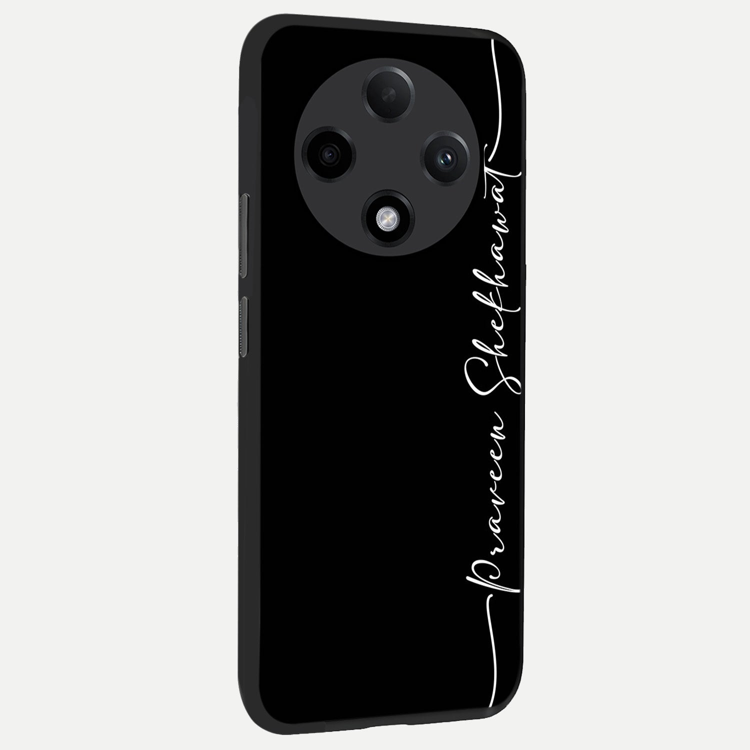  Black Tune Custom Name back cover For Oppo F27 Pro Plus slim fit glass case with vibrant aesthetic design