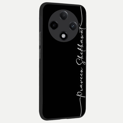  Black Tune Custom Name back cover For Oppo F27 Pro Plus slim fit glass case with vibrant aesthetic design