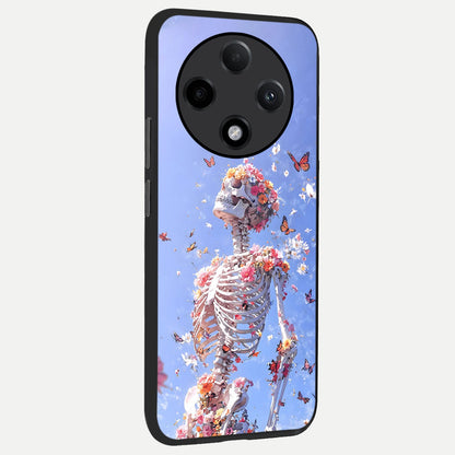  Bloom Beyond Bones back cover For Oppo F27 Pro Plus slim fit glass case with vibrant aesthetic design