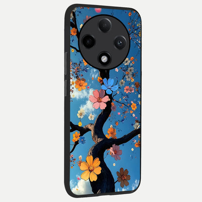  Blossom Dream Sky back cover For Oppo F27 Pro Plus slim fit glass case with vibrant aesthetic design