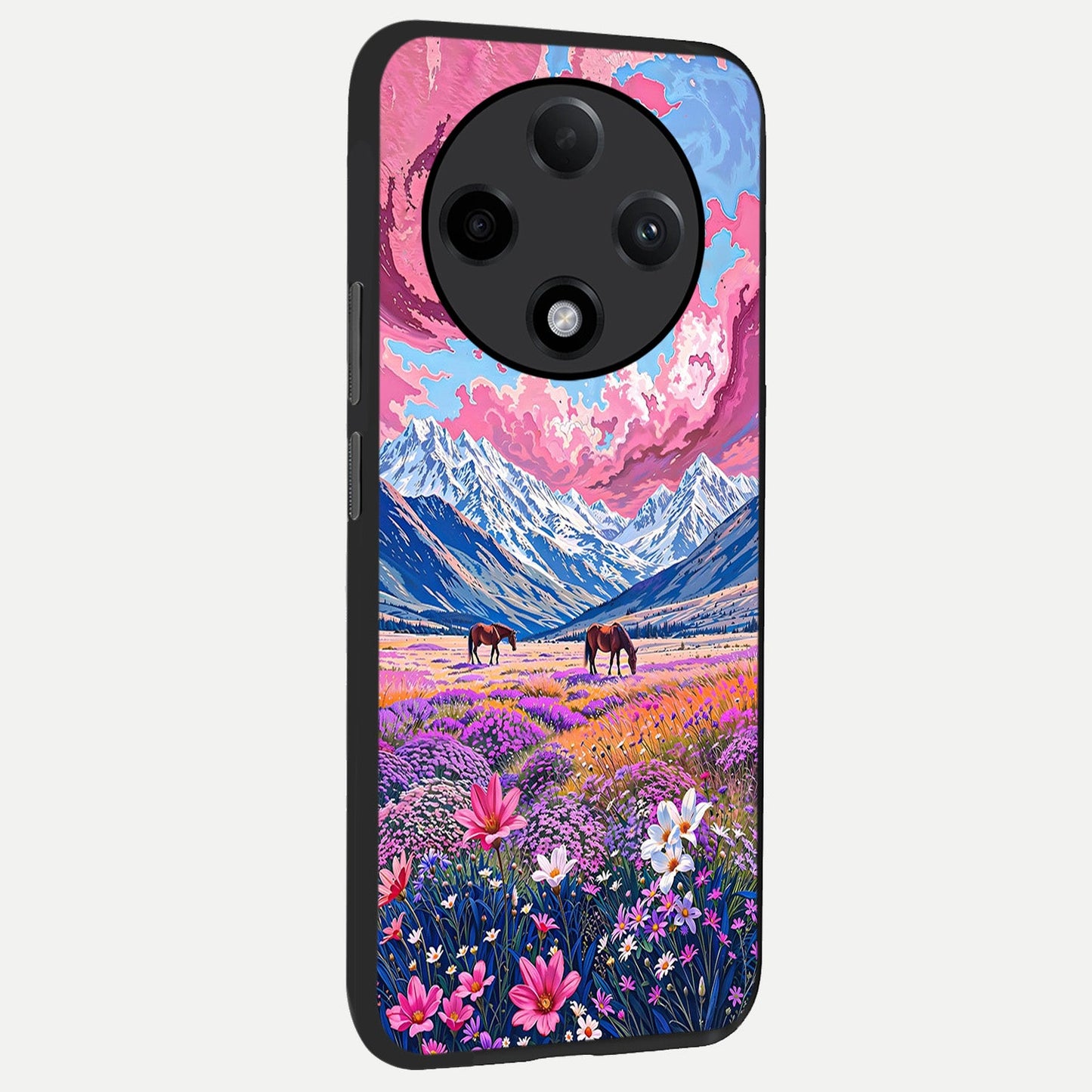  Blossom Valley Dream back cover For Oppo F27 Pro Plus slim fit glass case with vibrant aesthetic design