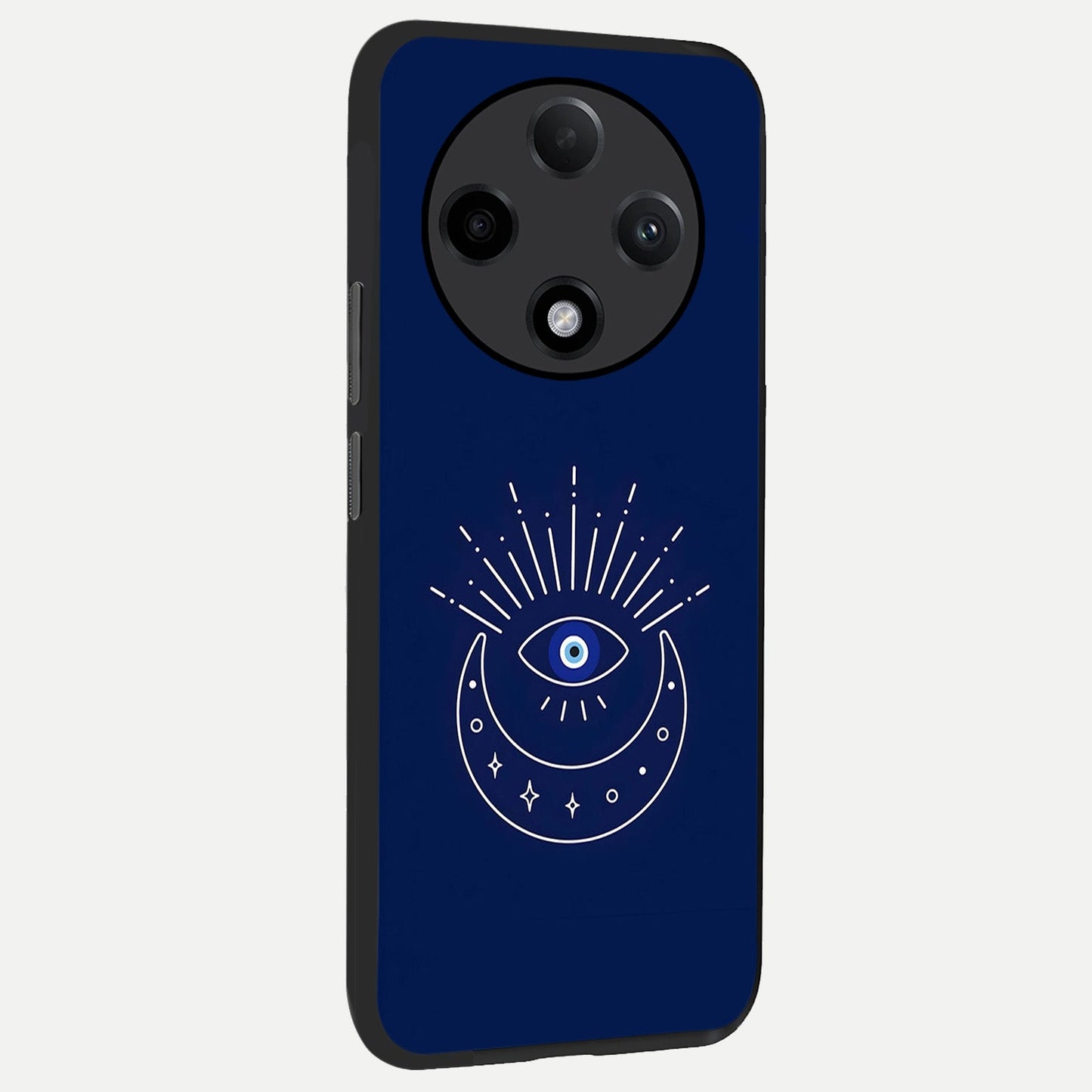  Blue Evil Eye back cover For Oppo F27 Pro Plus slim fit glass case with vibrant aesthetic design