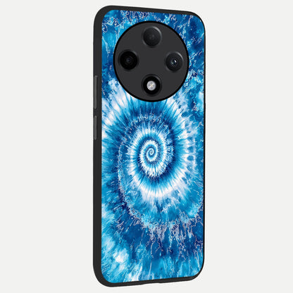  Blue Galaxy Wave back cover For Oppo F27 Pro Plus slim fit glass case with vibrant aesthetic design