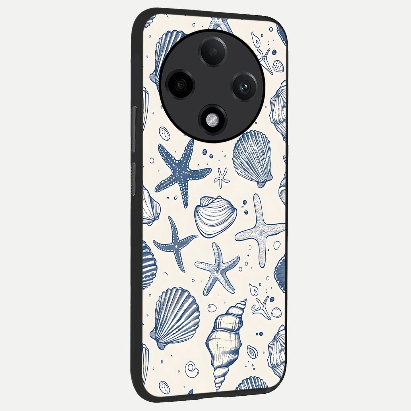  Blue Ocean Outline back cover For Oppo F27 Pro Plus slim fit glass case with vibrant aesthetic design