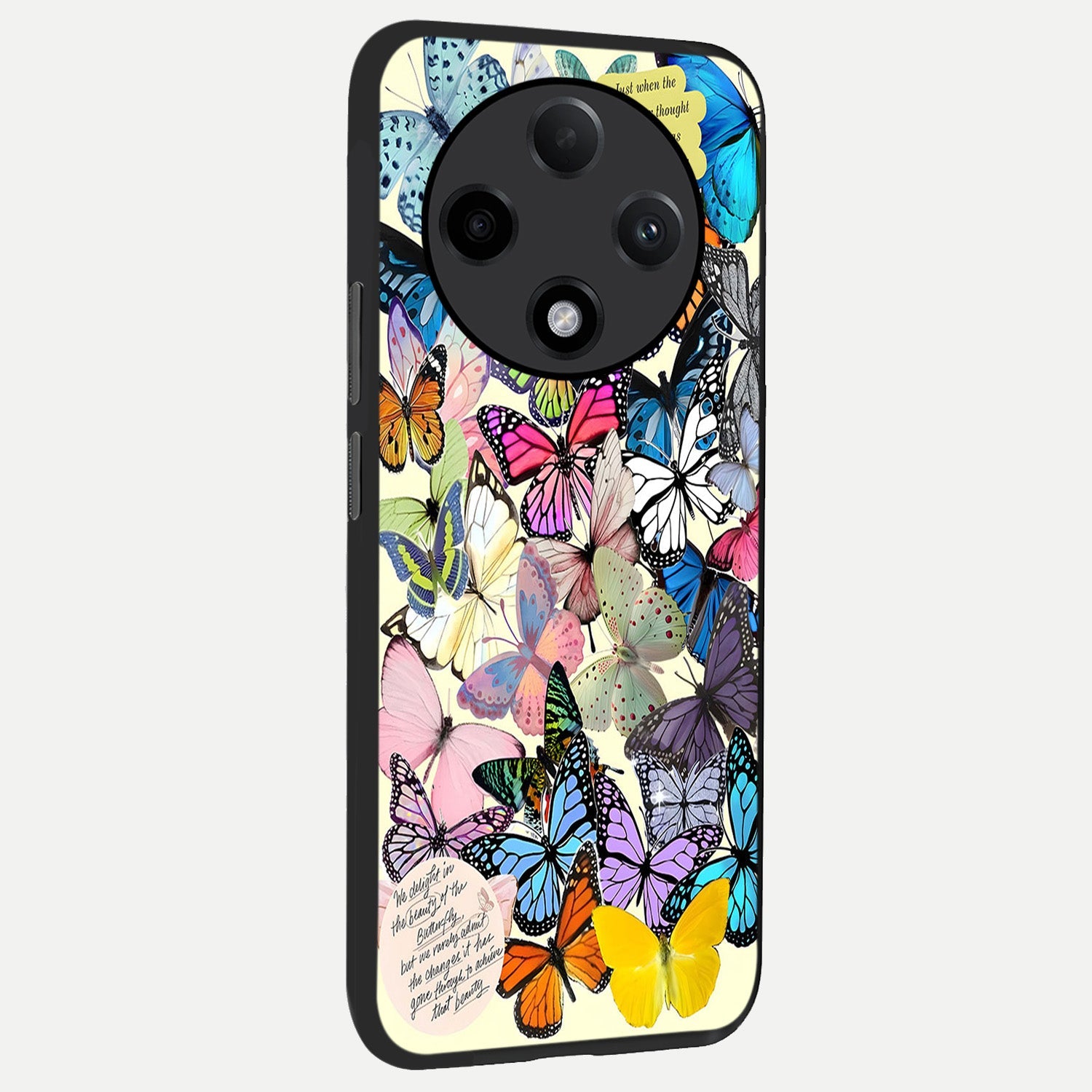  Butterflies Petal Dream back cover For Oppo F27 Pro Plus slim fit glass case with vibrant aesthetic design