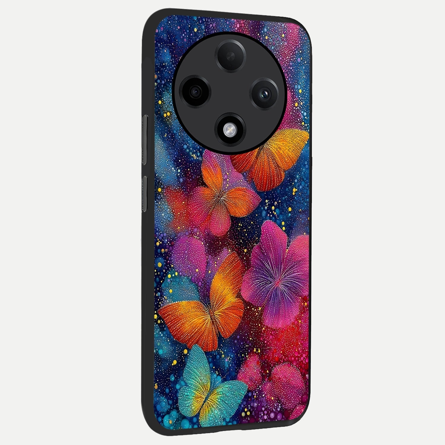  Butterfly Dream Mist back cover For Oppo F27 Pro Plus slim fit glass case with vibrant aesthetic design