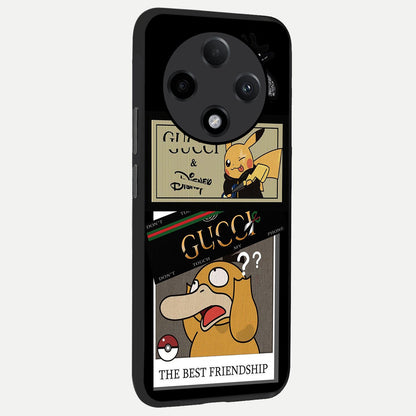  Cartoon Brand Play Mashup back cover For Oppo F27 Pro Plus slim fit glass case with vibrant aesthetic design