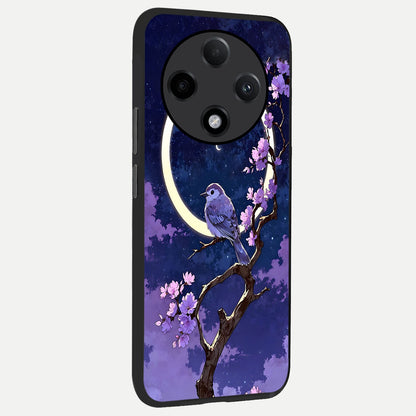  Celestial Bird Blossom back cover For Oppo F27 Pro Plus slim fit glass case with vibrant aesthetic design