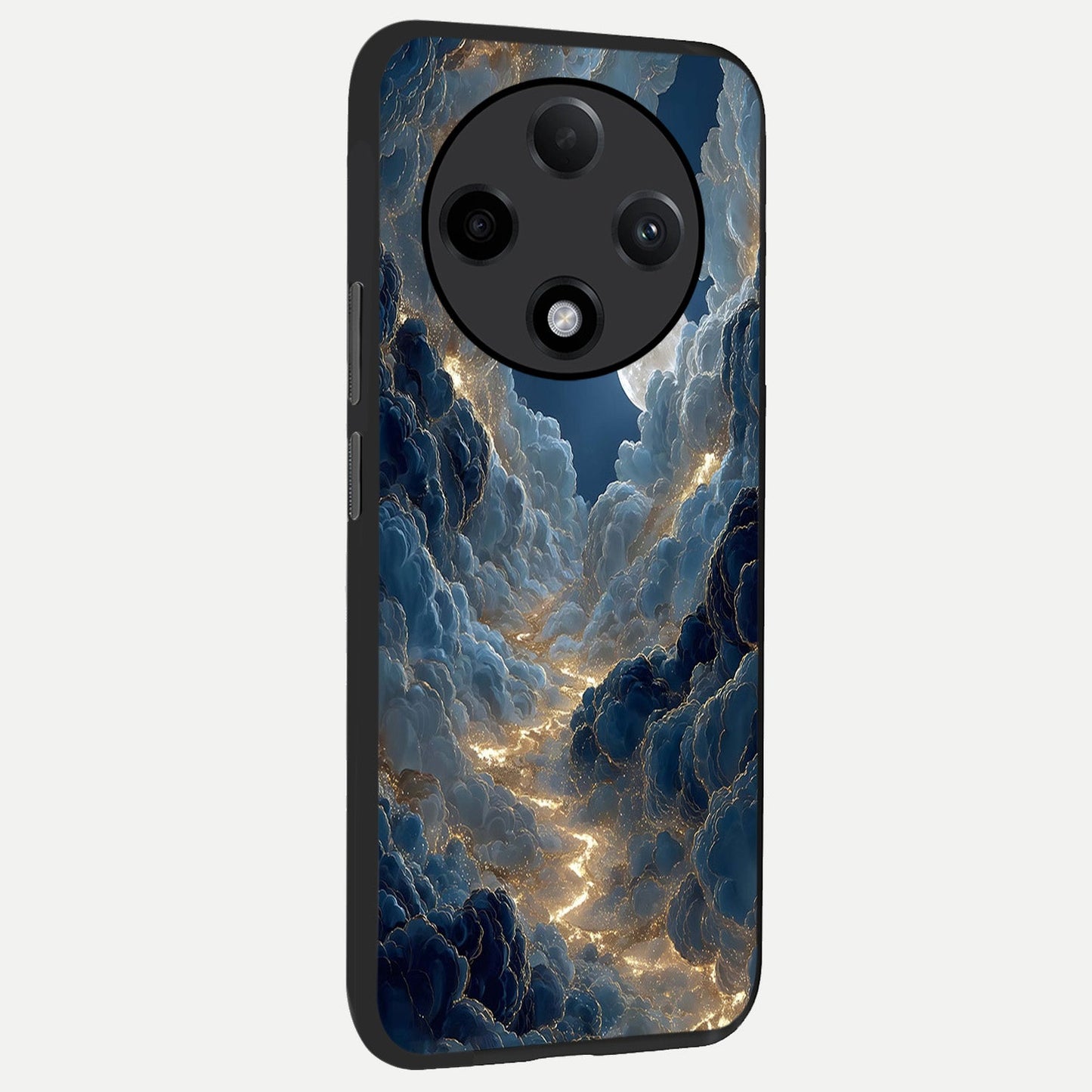  Celestial Cloud Road back cover For Oppo F27 Pro Plus slim fit glass case with vibrant aesthetic design