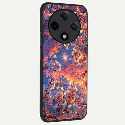  Celestial Sakura Sunset back cover For Oppo F27 Pro Plus slim fit glass case with vibrant aesthetic design