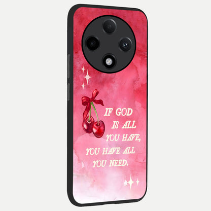 Cherry Quote back cover For Oppo F27 Pro Plus slim fit glass case with vibrant aesthetic design