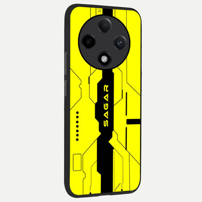  Circuit CYBERPUNK Custom Name back cover For Oppo F27 Pro Plus slim fit glass case with vibrant aesthetic design