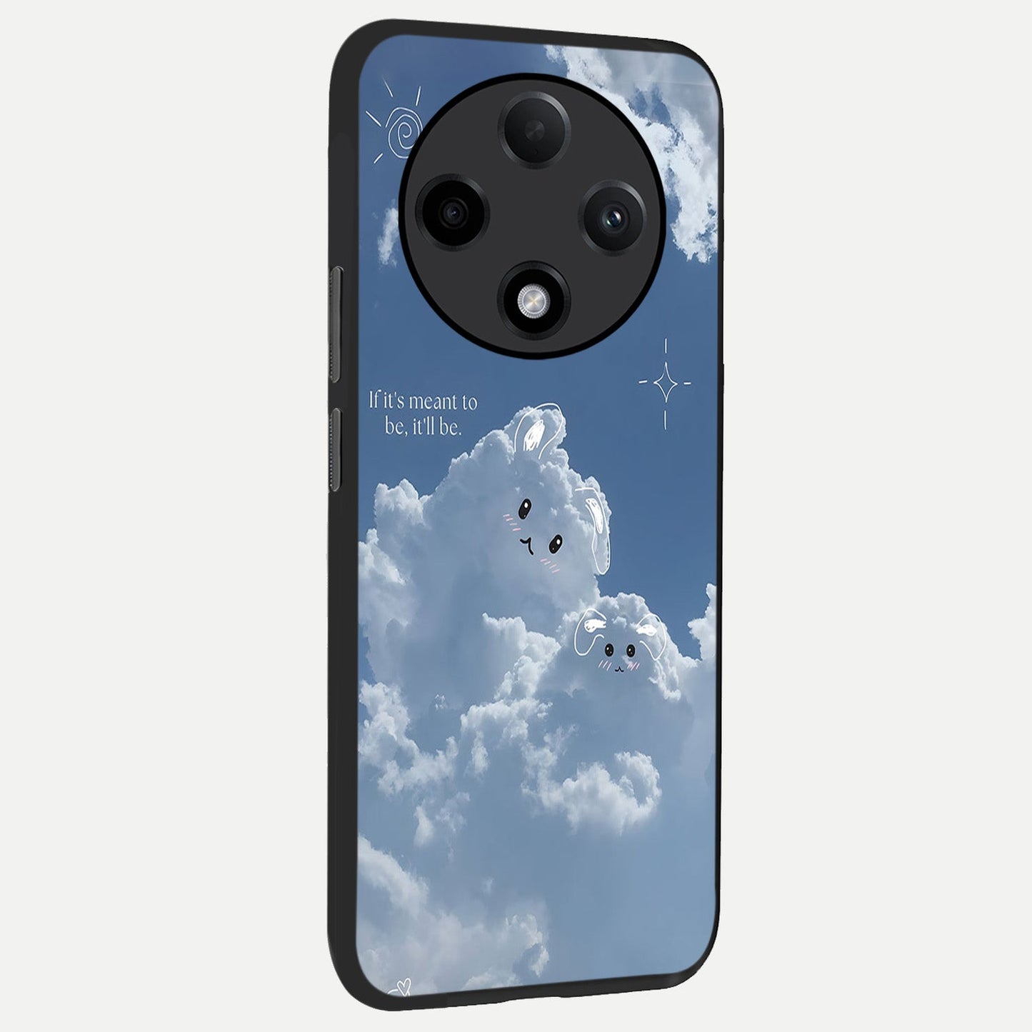  Cloud Bunny Dreams back cover For Oppo F27 Pro Plus slim fit glass case with vibrant aesthetic design