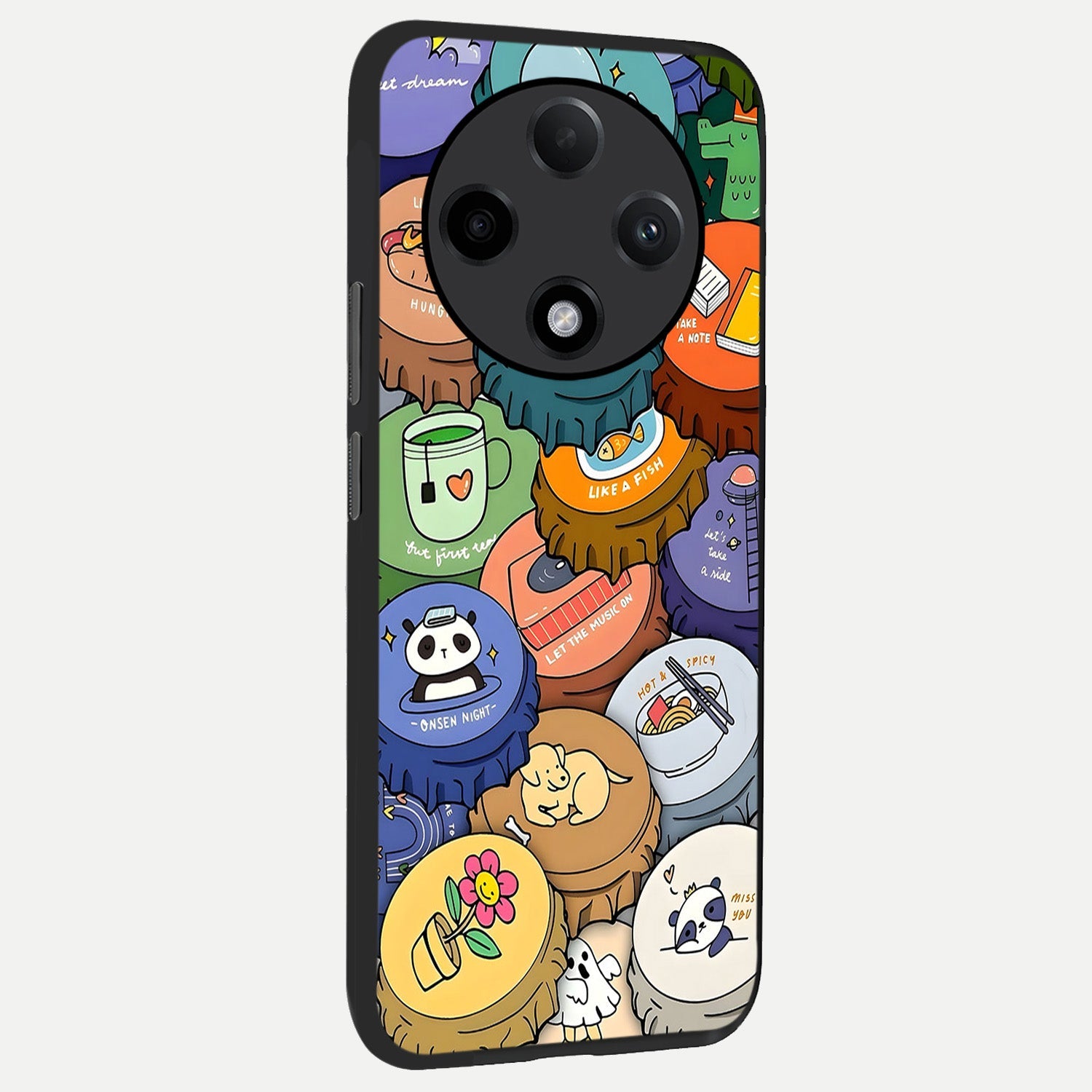  Coins Patterns back cover For Oppo F27 Pro Plus slim fit glass case with vibrant aesthetic design