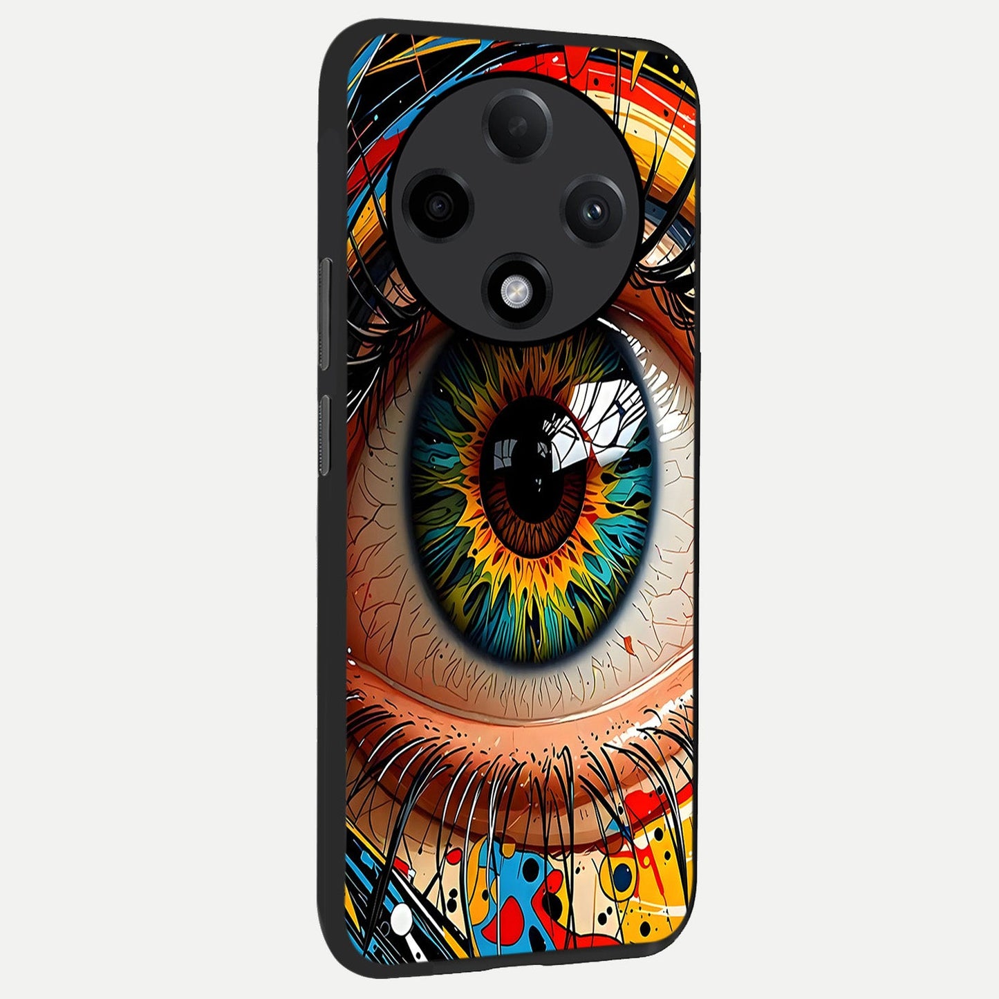  Colorful Eye back cover For Oppo F27 Pro Plus slim fit glass case with vibrant aesthetic design