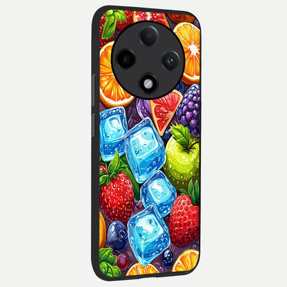  Colorful Fruits with Ice back cover For Oppo F27 Pro Plus slim fit glass case with vibrant aesthetic design