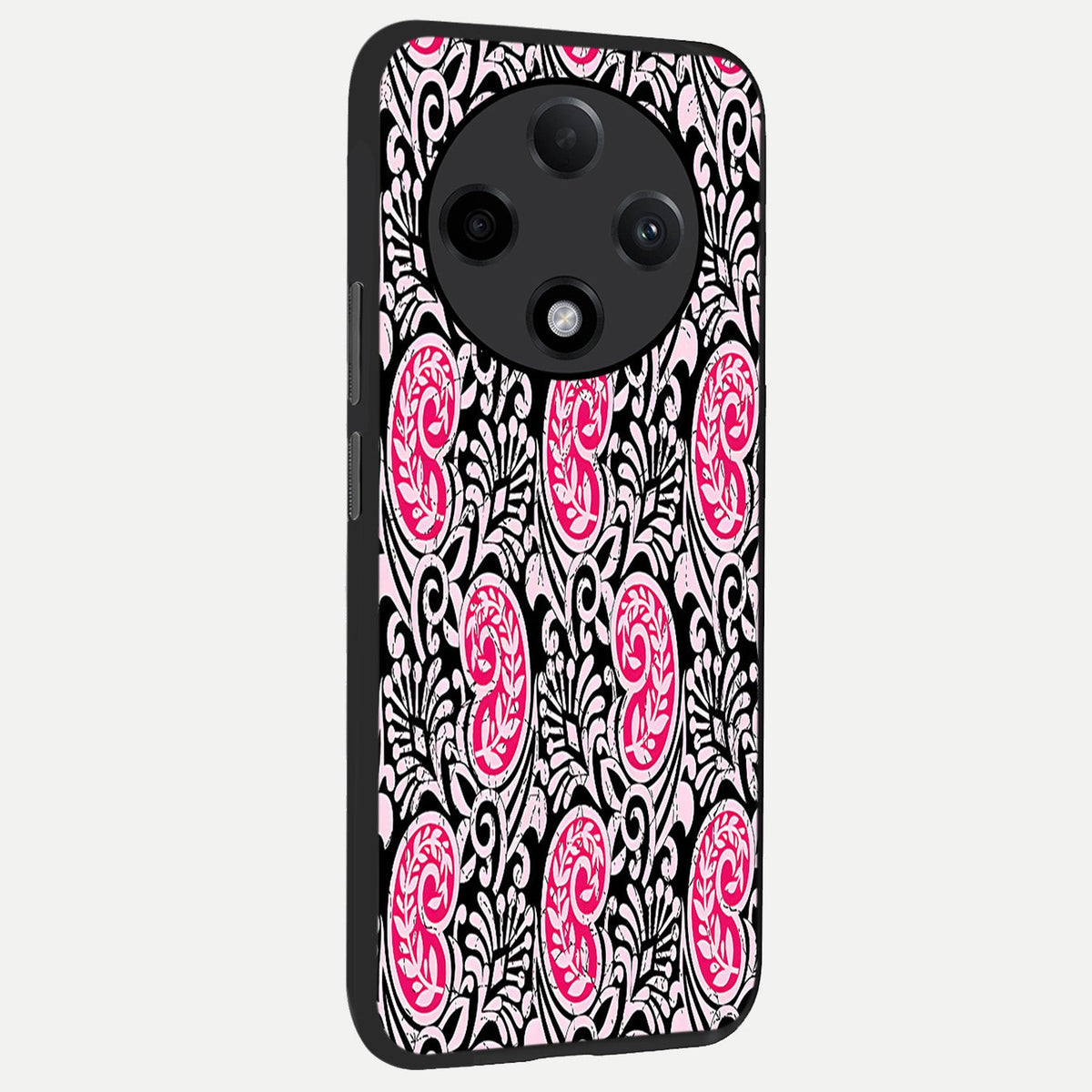  Crimson Paisley Charm back cover For Oppo F27 Pro Plus slim fit glass case with vibrant aesthetic design