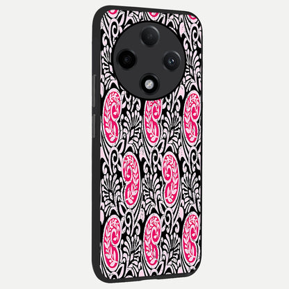  Crimson Paisley Charm back cover For Oppo F27 Pro Plus slim fit glass case with vibrant aesthetic design