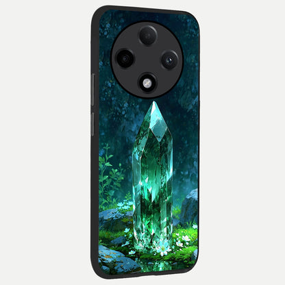  Emerald Light Crystal back cover For Oppo F27 Pro Plus slim fit glass case with vibrant aesthetic design