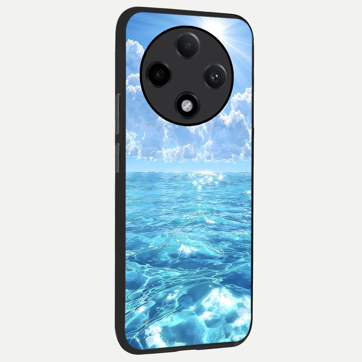  Endless Ocean Horizon back cover For Oppo F27 Pro Plus slim fit glass case with vibrant aesthetic design