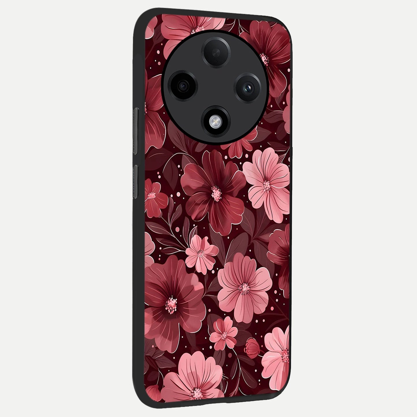  Flower Blush Bloom back cover For Oppo F27 Pro Plus slim fit glass case with vibrant aesthetic design