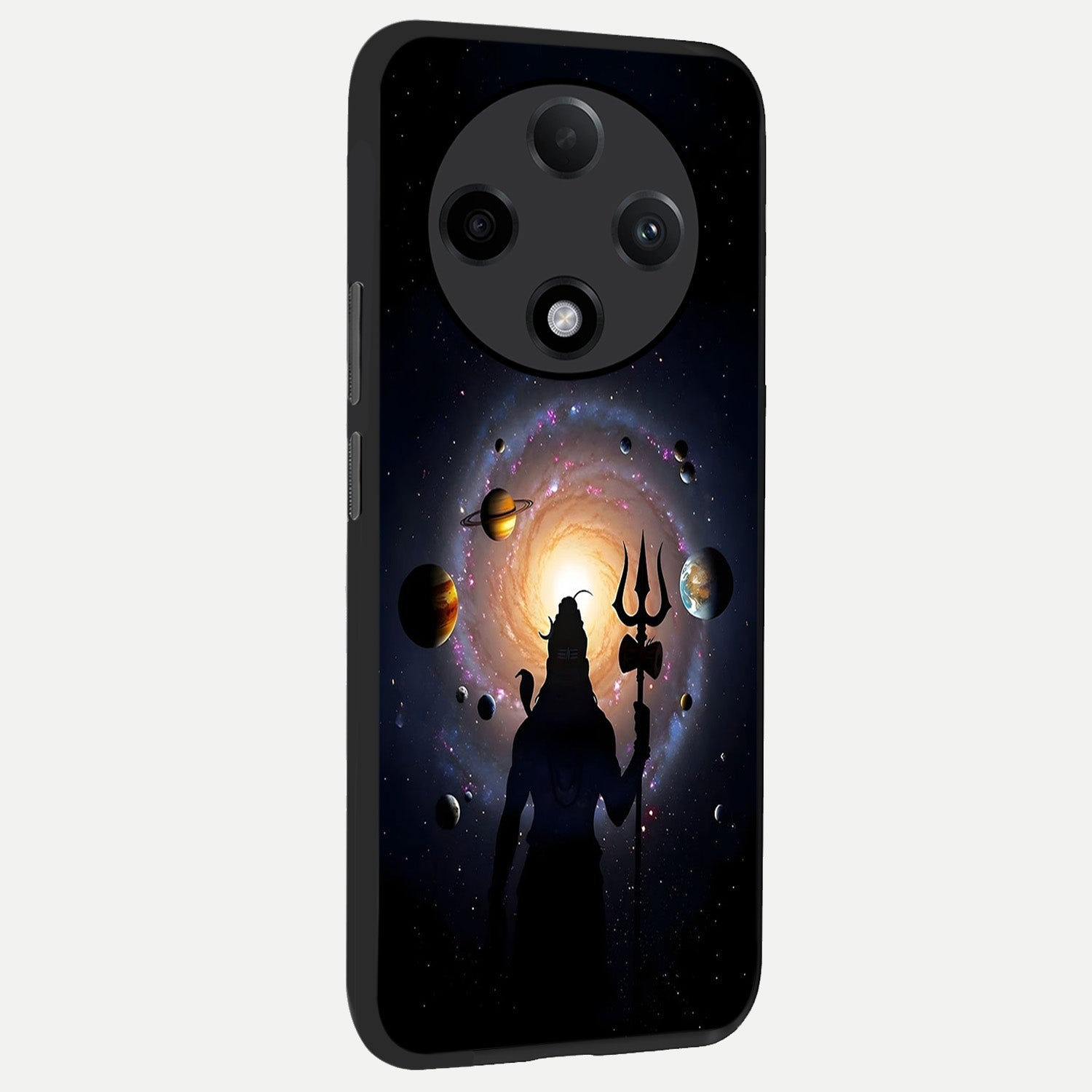  Galactic Shiva Vision back cover For Oppo F27 Pro Plus slim fit glass case with vibrant aesthetic design
